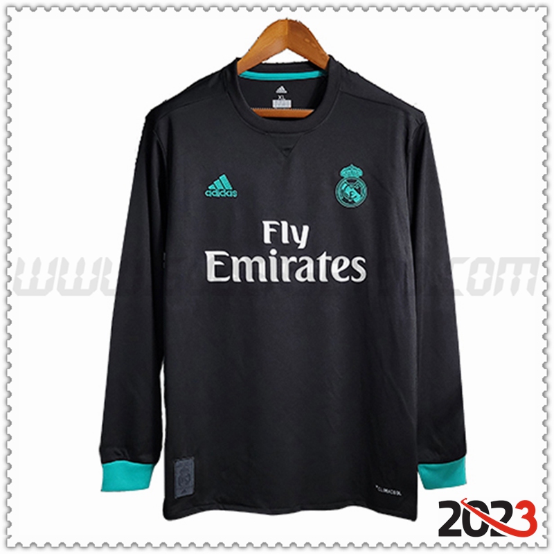 Segunda Camiseta Retro Real Madrid Manga larga 2017/2018