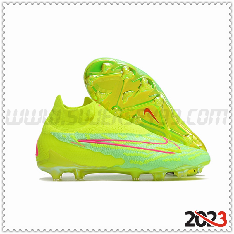 Nike Botas De Fútbol Phantom GX High Gang Elite DF Link FG Verde