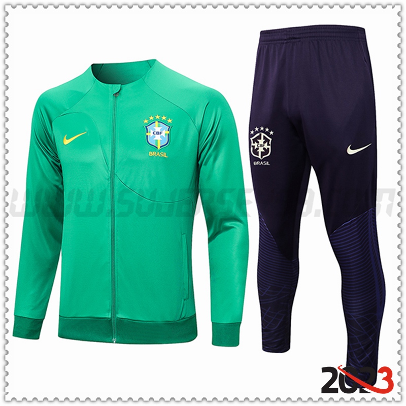 Chaqueta Chandal Futbol Brasil Verde 2023 2024