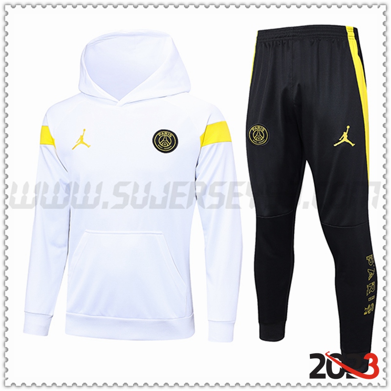 Chaqueta Con Capucha Chandal Jordan PSG Blanco 2023 2024