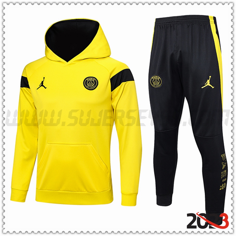 Chaqueta Con Capucha Chandal Jordan PSG Amarillo 2023 2024