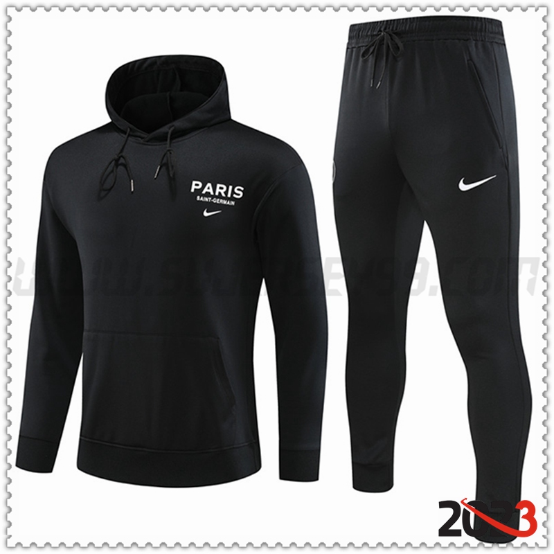 Chaqueta Con Capucha Chandal PSG Negro 2023 2024