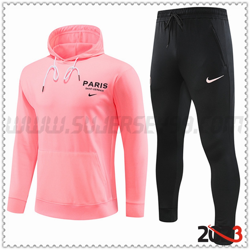 Chaqueta Con Capucha Chandal PSG Rosa 2023 2024