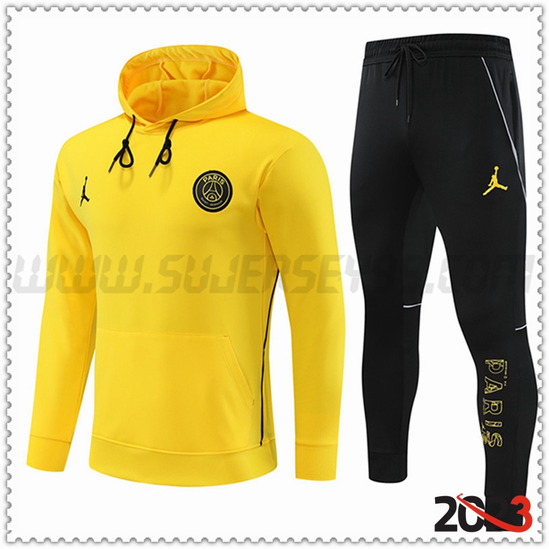 Chaqueta Con Capucha Chandal Jordan PSG Amarillo 2023 2024