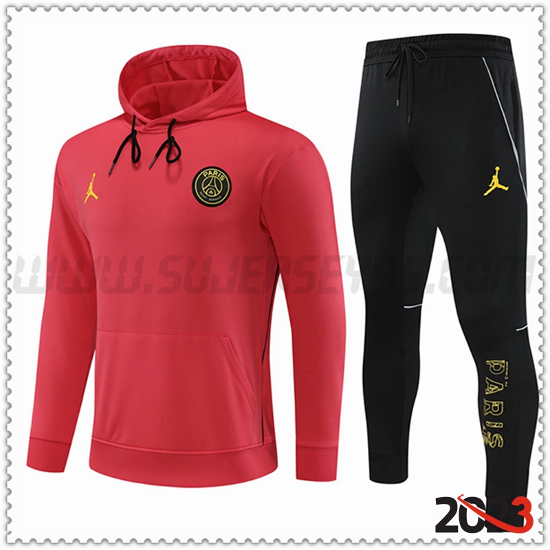 Chaqueta Con Capucha Chandal Jordan PSG Rojo 2023 2024