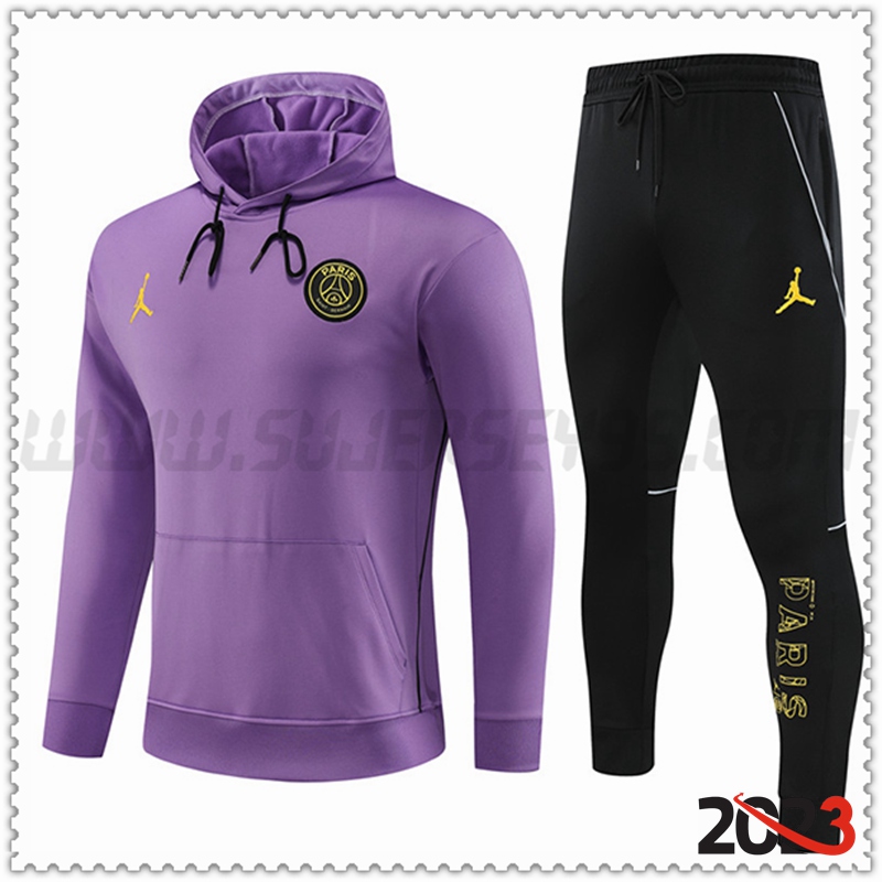 Chaqueta Con Capucha Chandal Jordan PSG Violeta 2023 2024