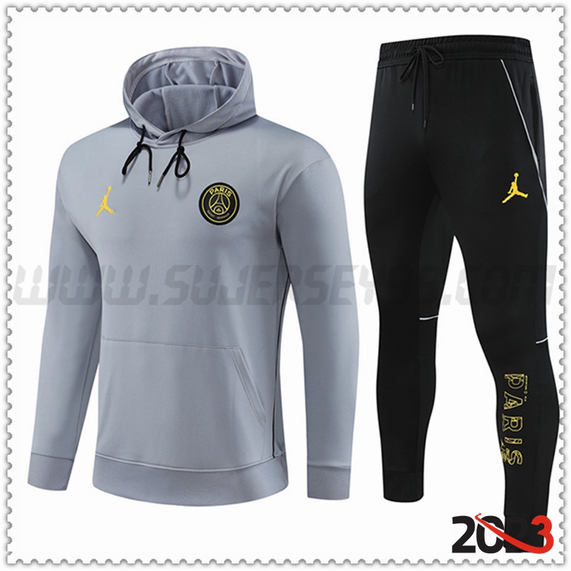 Chaqueta Con Capucha Chandal Jordan PSG Gris 2023 2024