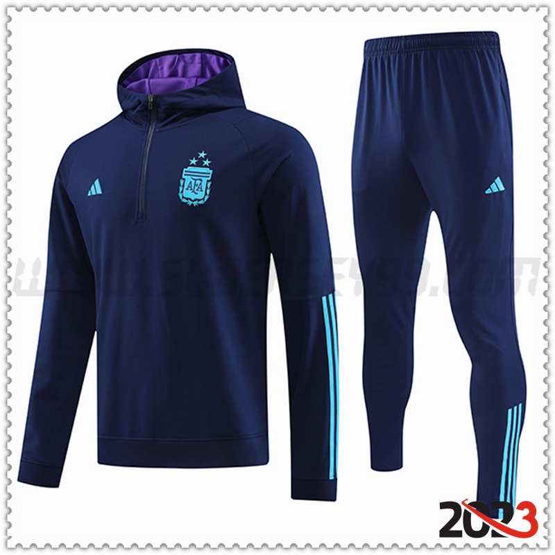 Chaqueta Con Capucha Chandal Argentina Azul marino 2023 2024