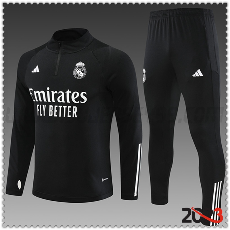 Chandal Futbol Real Madrid Ninos Negro 2023 2024