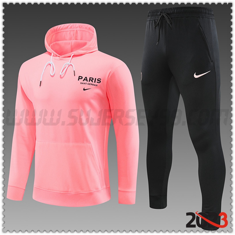 Chaqueta Con Capucha Chandal PSG Ninos Rosa 2023 2024