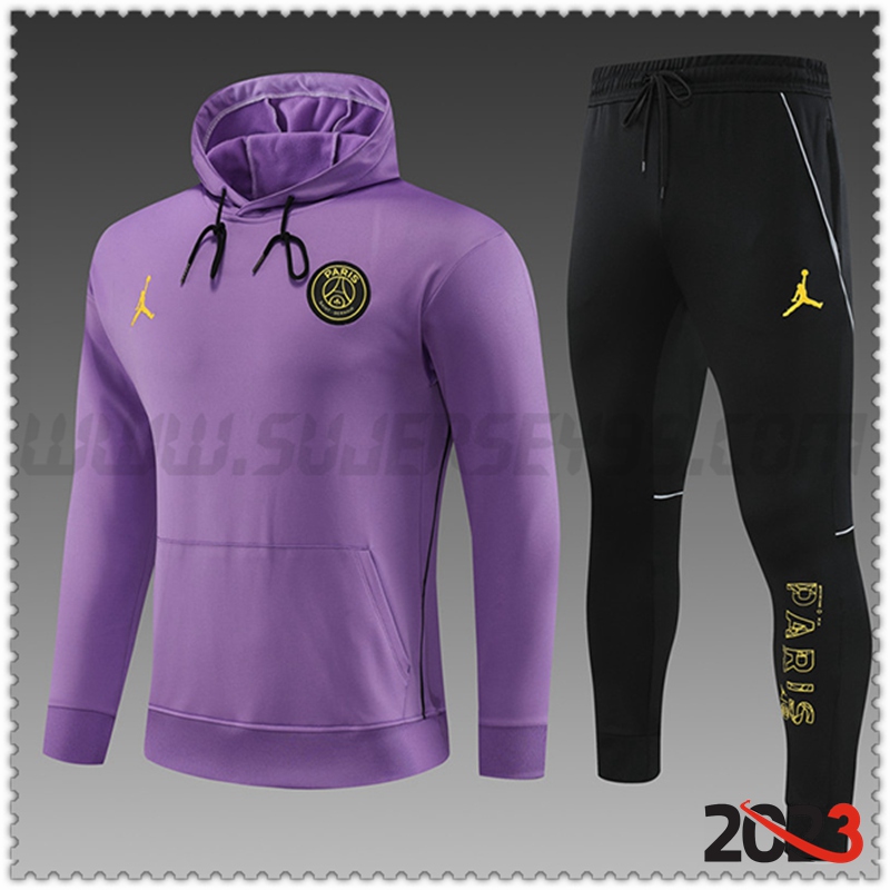 Chaqueta Con Capucha Chandal Jordan PSG Ninos Violeta 2023 2024