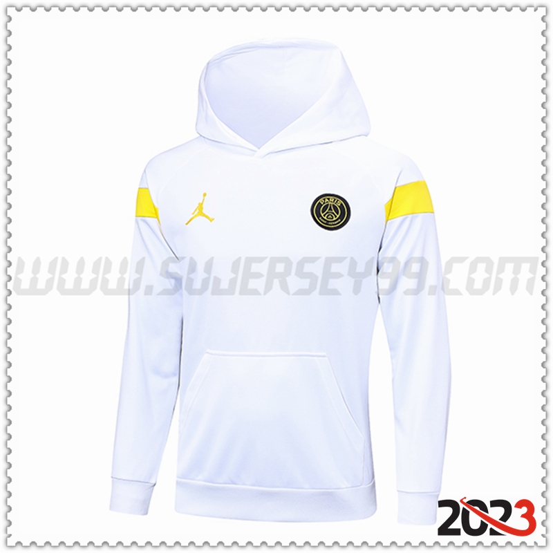 Sudadera Entrenamiento Capuche Jordan PSG Blanco 2023 2024