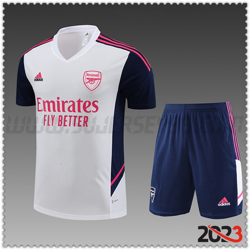 Camiseta Entrenamiento + Cortos Arsenal Ninos Blanco 2022/2023
