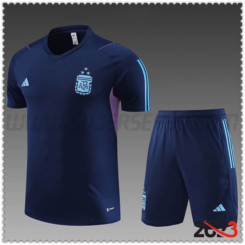 Camiseta Entrenamiento + Cortos Argentina Ninos Azul marino 2023 2024