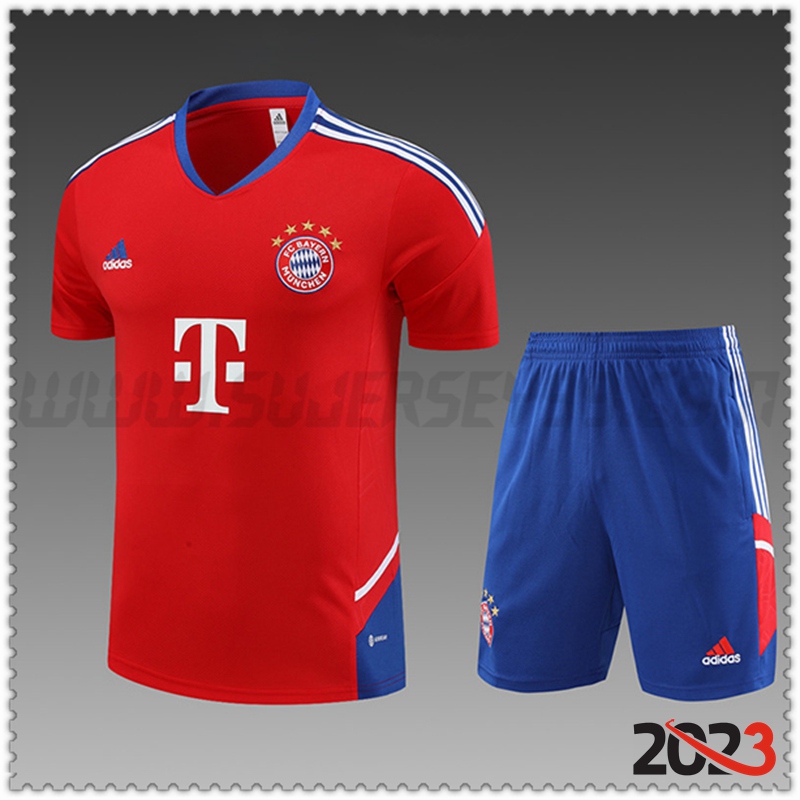 Camiseta Entrenamiento + Cortos Bayern Munich Ninos Rojo 2022/2023