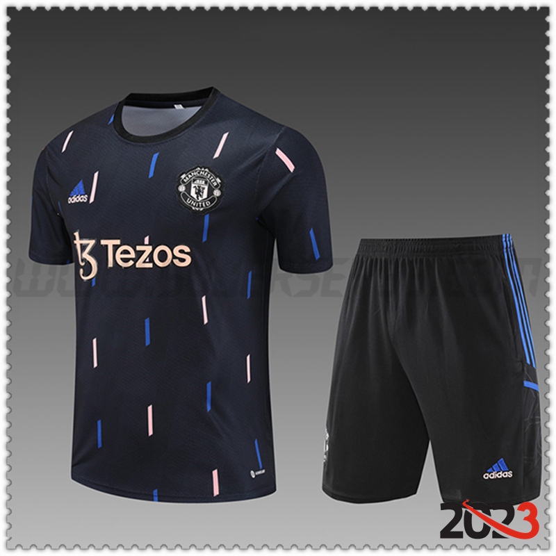 Camiseta Entrenamiento + Cortos Manchester United Ninos Negro 2022/2023