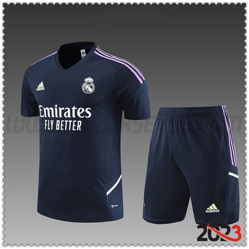 Camiseta Entrenamiento + Cortos Real Madrid Ninos Azul marino 2022/2023