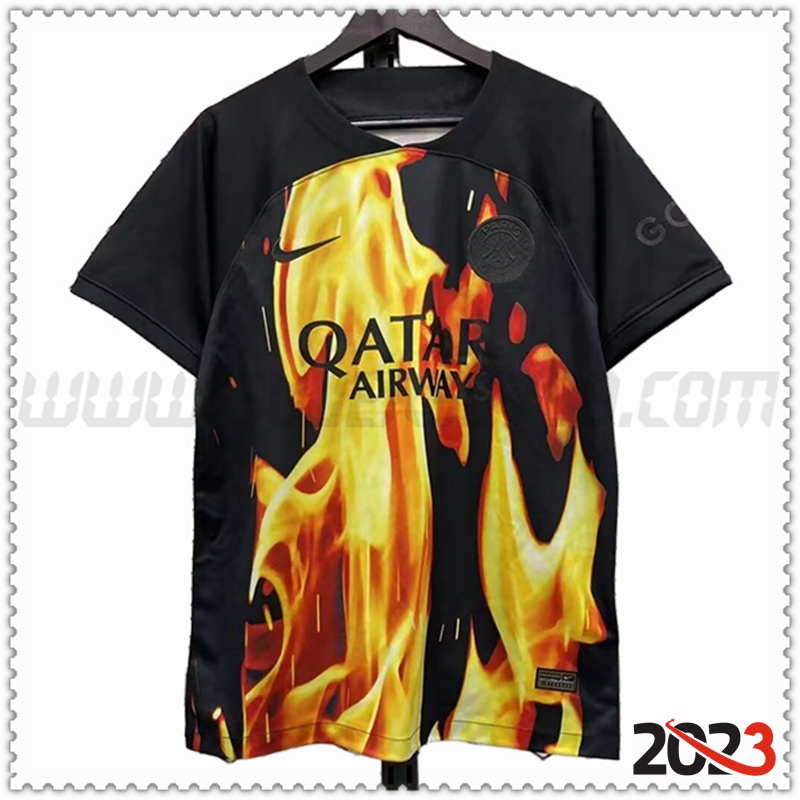 Camiseta Futbol PSG Negro AMARILLO Edicion especial 2023 2024