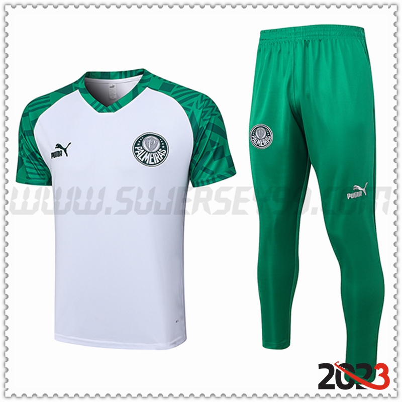 Camiseta Entrenamiento + Pantalones Palmeiras Blanco 2023 2024