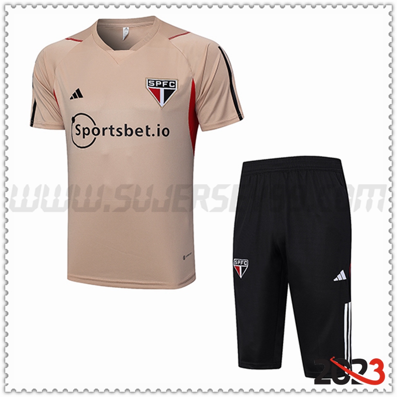 Camiseta Entrenamiento + Cortos Sao Paulo FC Amarillo 2023 2024