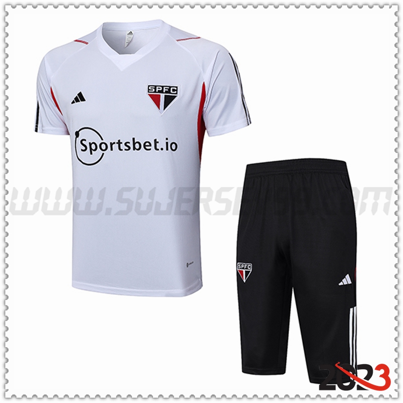 Camiseta Entrenamiento + Cortos Sao Paulo FC Blanco 2023 2024