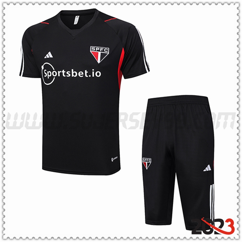 Camiseta Entrenamiento + Cortos Sao Paulo FC Negro 2023 2024