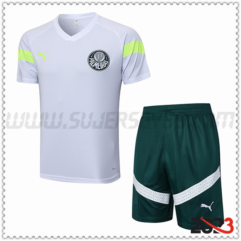 Camiseta Entrenamiento + Cortos Palmeiras Blanco 2023 2024