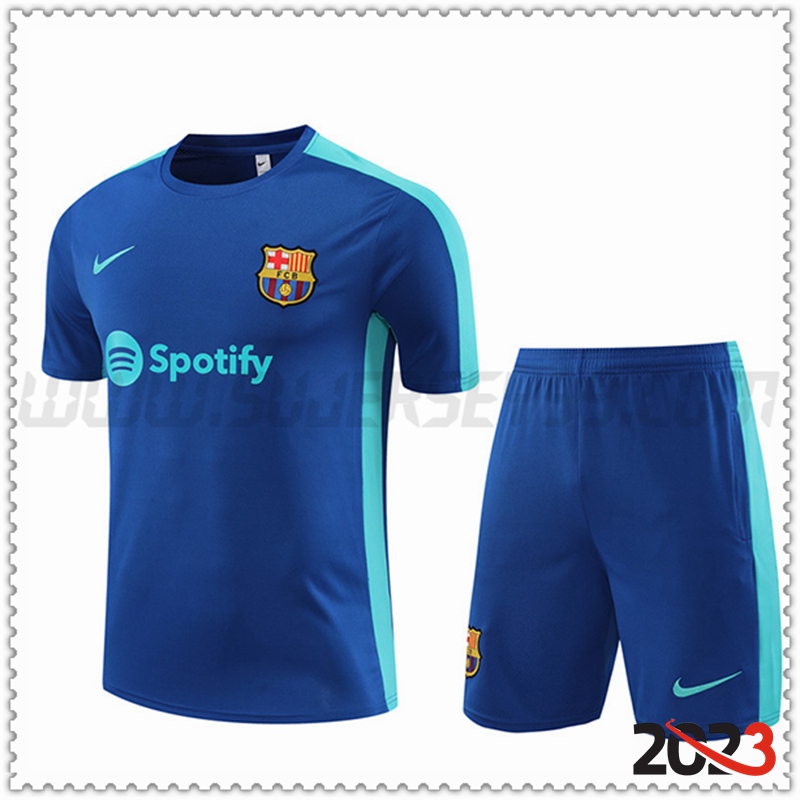 Camiseta Entrenamiento + Cortos FC Barcelona Azul 2023 2024