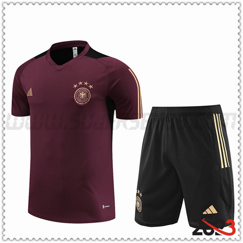 Camiseta Entrenamiento + Cortos Alemania Marrón 2023 2024 -02