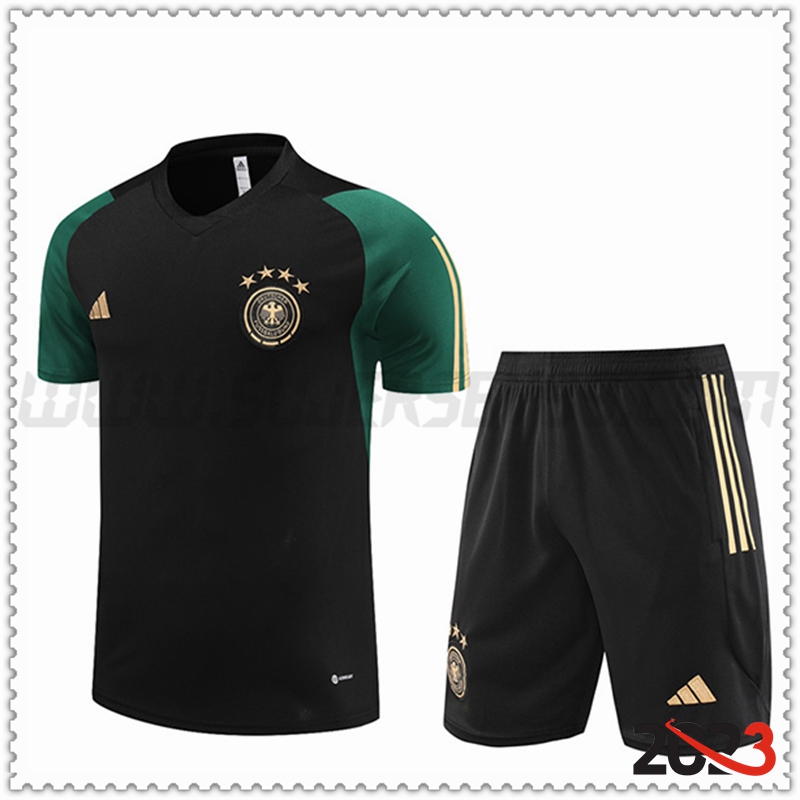 Camiseta Entrenamiento + Cortos Alemania Negro 2023 2024