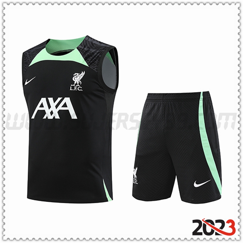 Camiseta Entrenamiento sin mangas + Cortos FC Liverpool Negro 2023 2024 -02