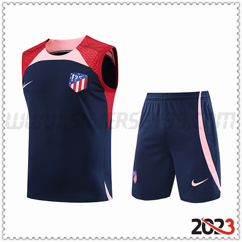 Camiseta Entrenamiento sin mangas + Cortos Atletico Madrid Azul marino 2023 2024 -02