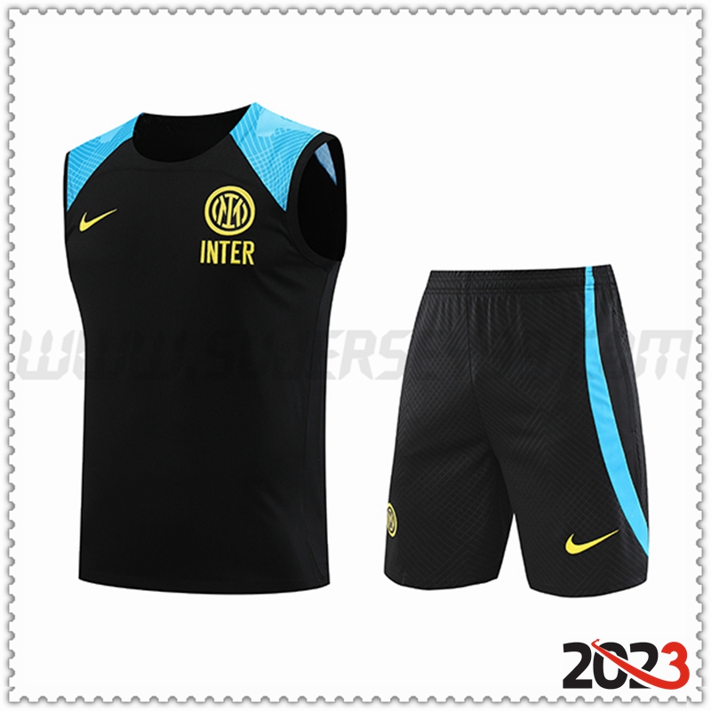 Camiseta Entrenamiento sin mangas + Cortos Inter Milan Negro 2023 2024