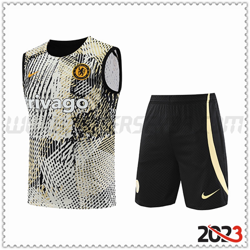 Camiseta Entrenamiento sin mangas + Cortos FC Chelsea Amarillo 2023 2024