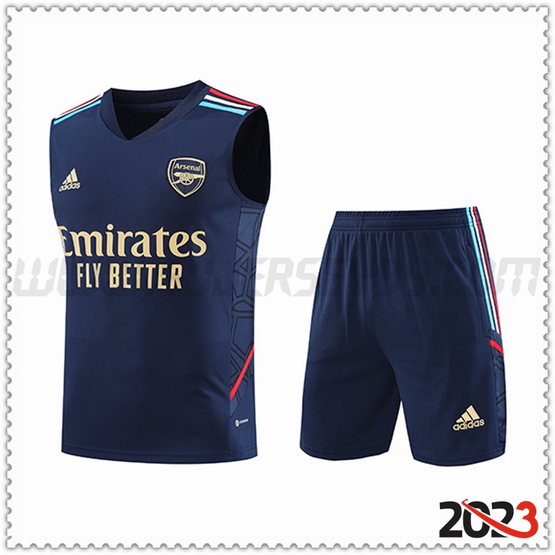 Camiseta Entrenamiento sin mangas + Cortos Arsenal Azul marino 2023 2024