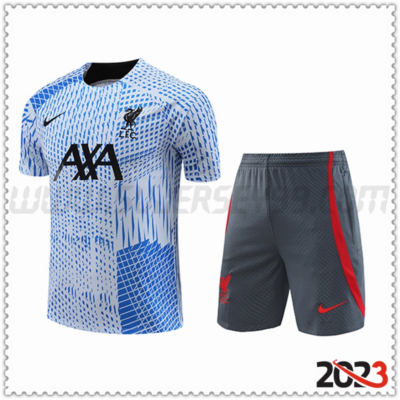Camiseta Entrenamiento + Cortos FC Liverpool Azul Claro 2023 2024