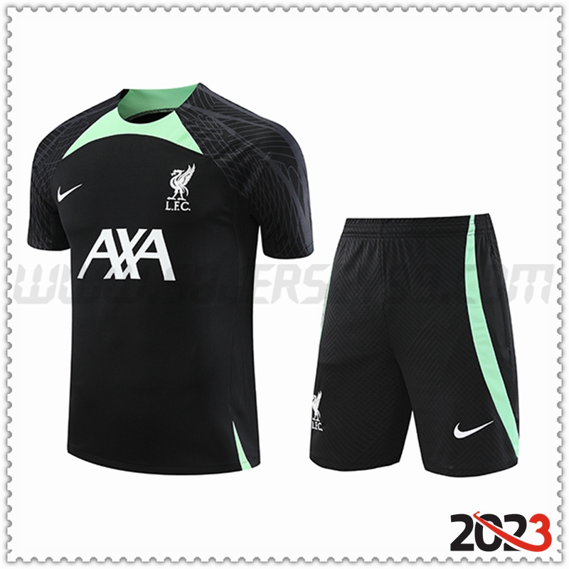 Camiseta Entrenamiento + Cortos FC Liverpool Negro 2023 2024