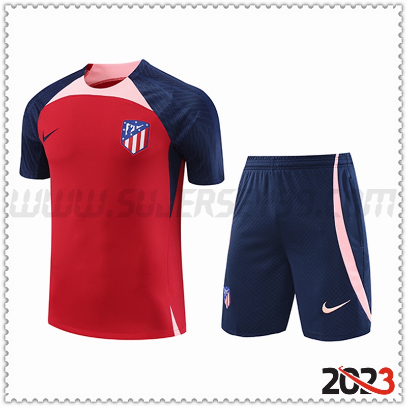 Camiseta Entrenamiento + Cortos Atletico Madrid Rojo 2023 2024 -02