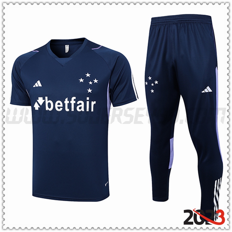 Camiseta Entrenamiento + Pantalones Cruzeiro Azul marino 2023 2024