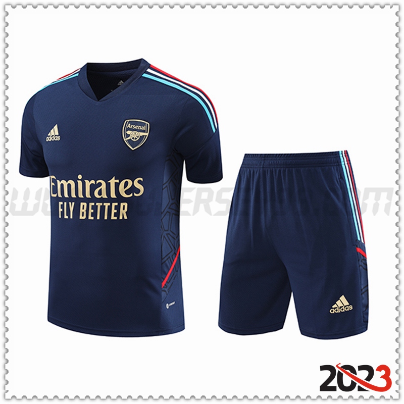 Camiseta Entrenamiento + Cortos Arsenal Azul marino 2023 2024 -02