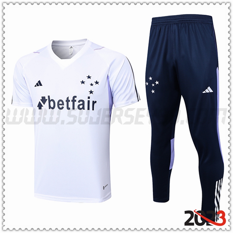 Camiseta Entrenamiento + Pantalones Cruzeiro Blanco 2023 2024