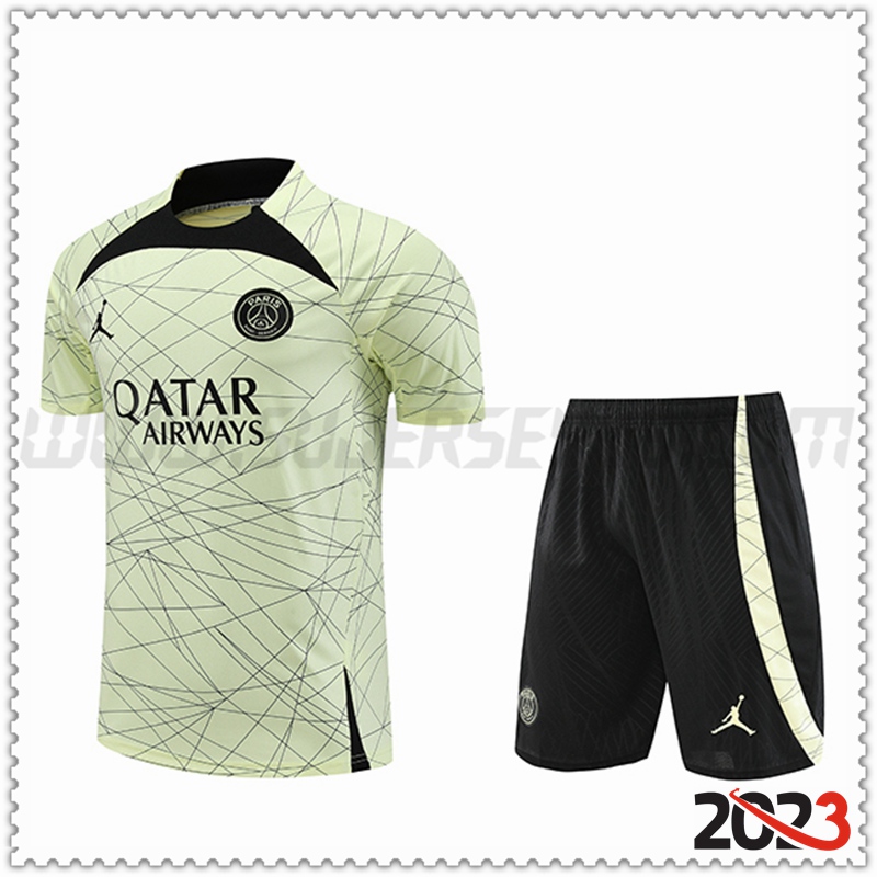 Camiseta Entrenamiento + Cortos PSG Amarillo 2023 2024 -03