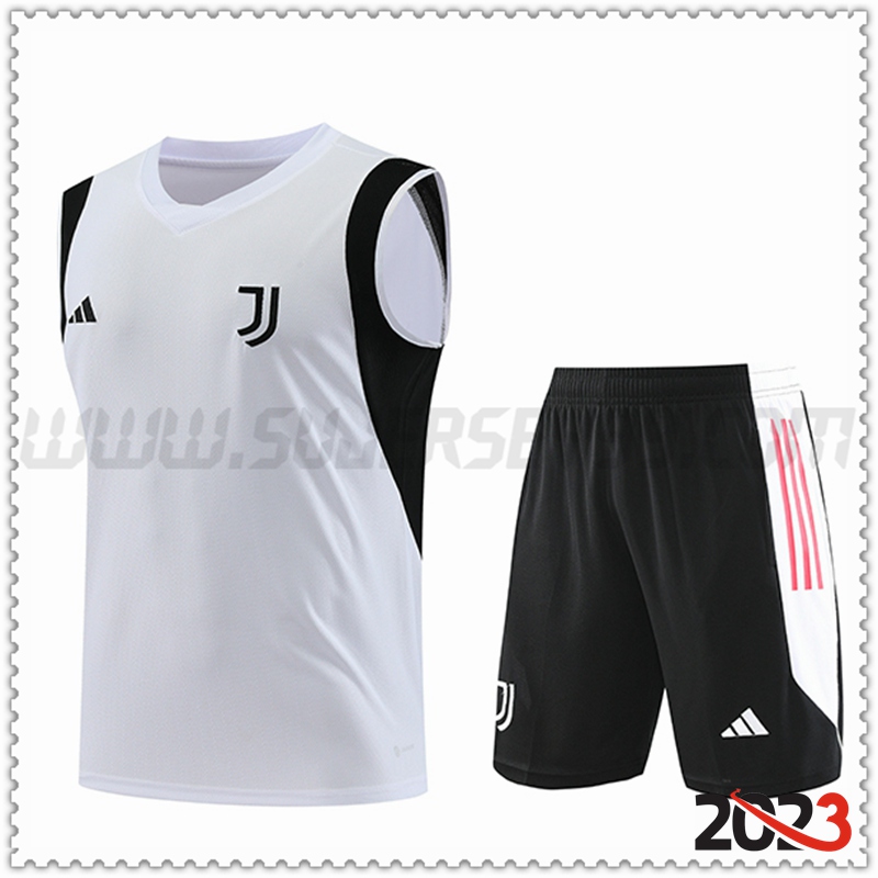 Camiseta Entrenamiento sin mangas + Cortos Juventus Blanco 2023 2024 -03