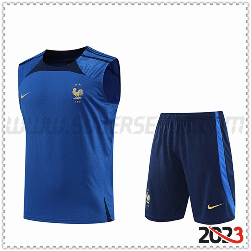 Camiseta Entrenamiento sin mangas + Cortos Francia Azul 2023 2024