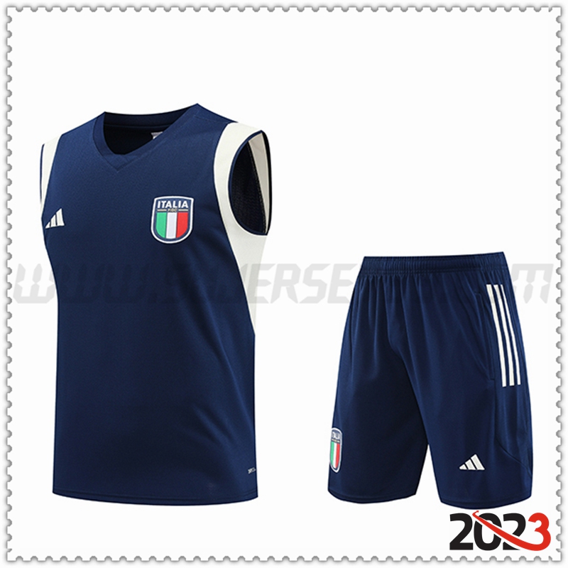 Camiseta Entrenamiento sin mangas + Cortos Italia Azul marino 2023 2024