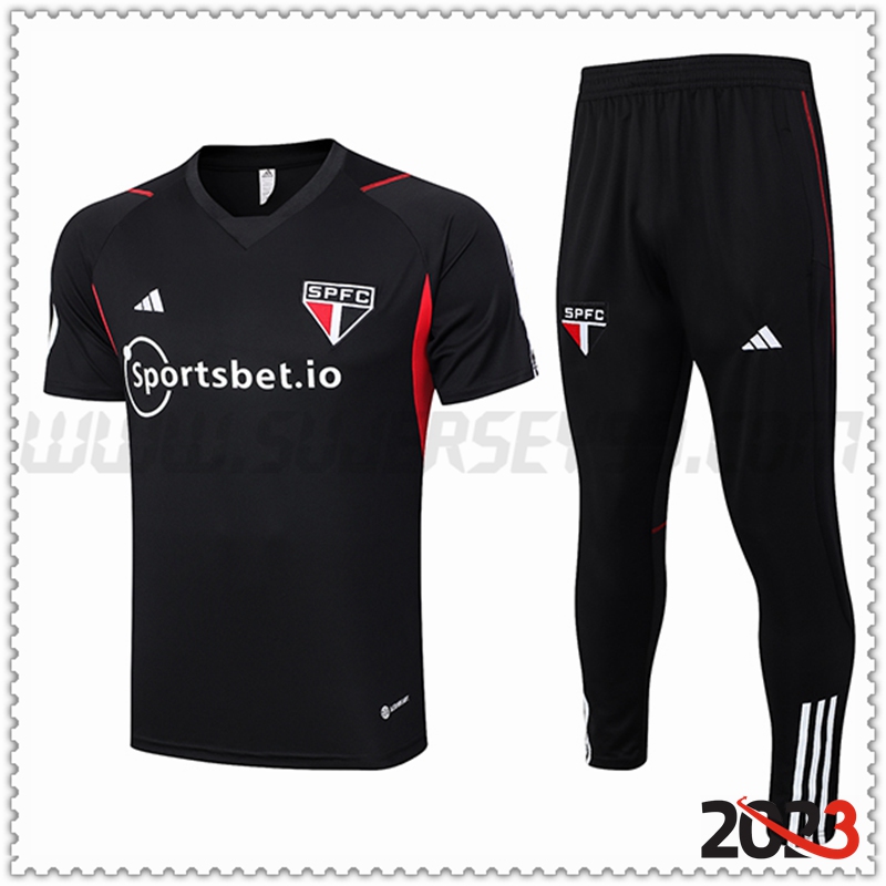 Camiseta Entrenamiento + Pantalones Sao Paulo FC Negro 2023 2024