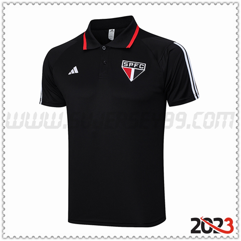 Camiseta Polo Sao Paulo FC Negro 2023 2024