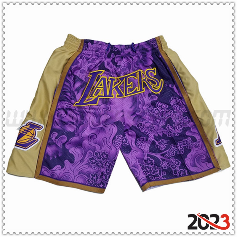 Cortos NBA Los Angeles Lakers Violeta