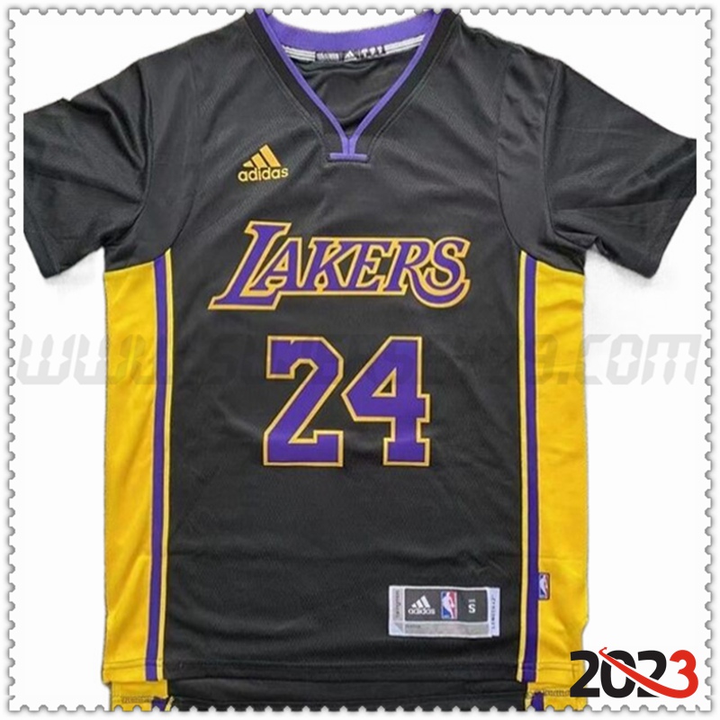 Camisetas Los Angeles Lakers (BRYANT #24) 2023/24 Negro/Amarillo