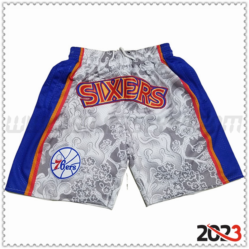 Cortos NBA Philadelphia 76ers Gris